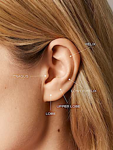 Helix Piercings in 925 Sterling Silver and gold color
