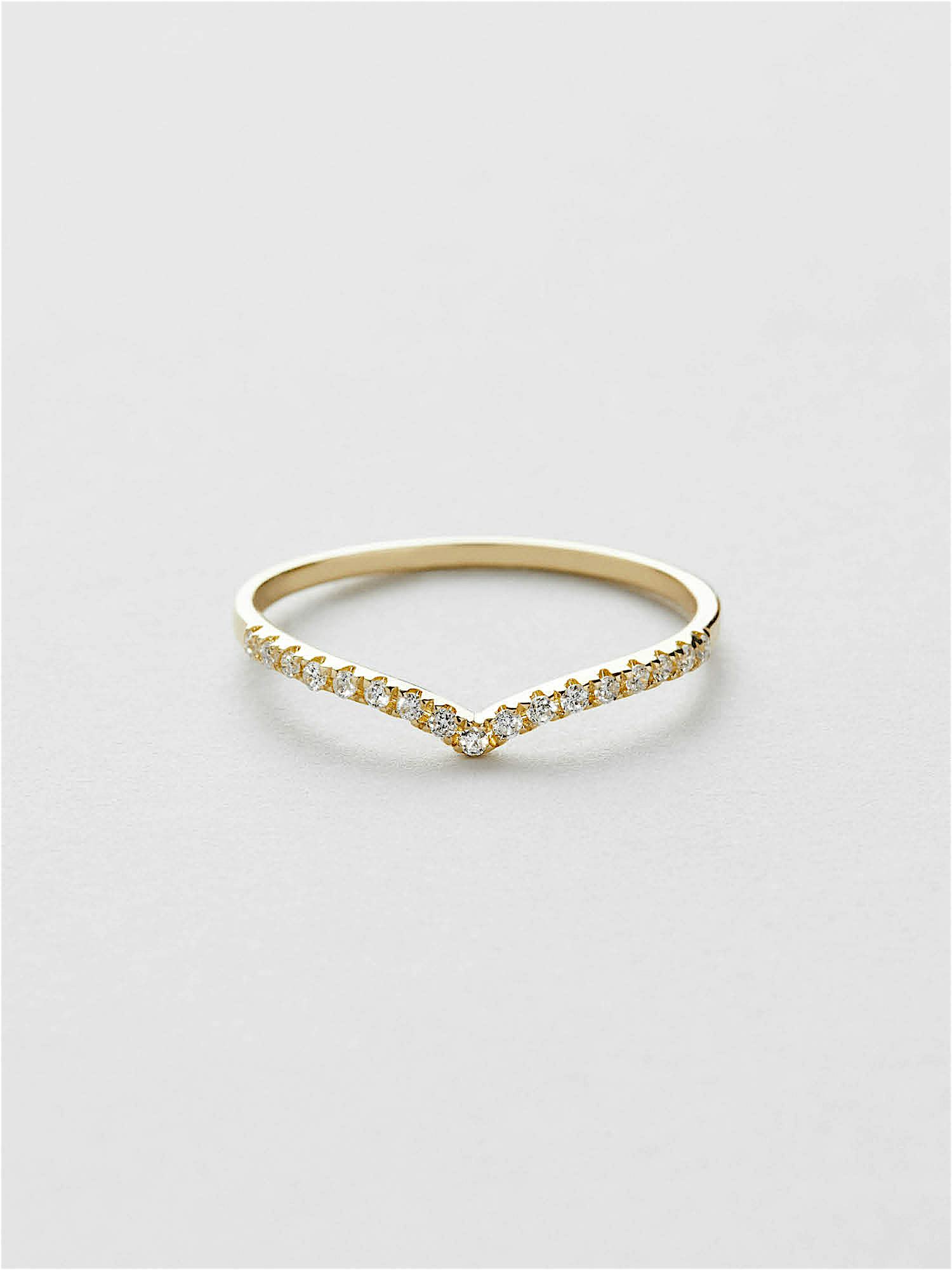 【HYERES LOR】24SS★ Lab Diamond 14K Wishbone Eternity Ring HYERES LOR】24SS☆ Lab Diamond 14K Wishbone Eternity Ring