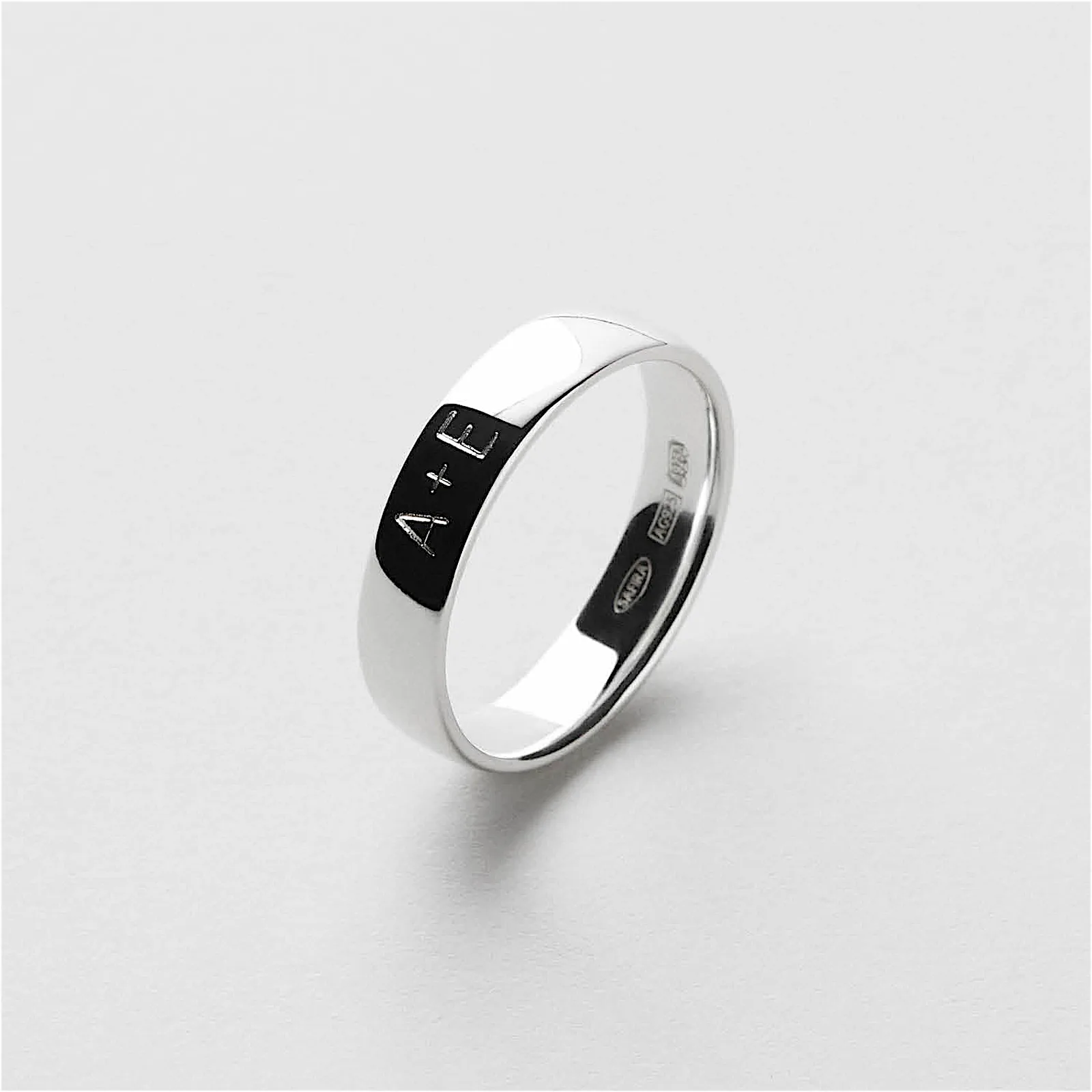 Safira Engraving Smooth Ring (L)