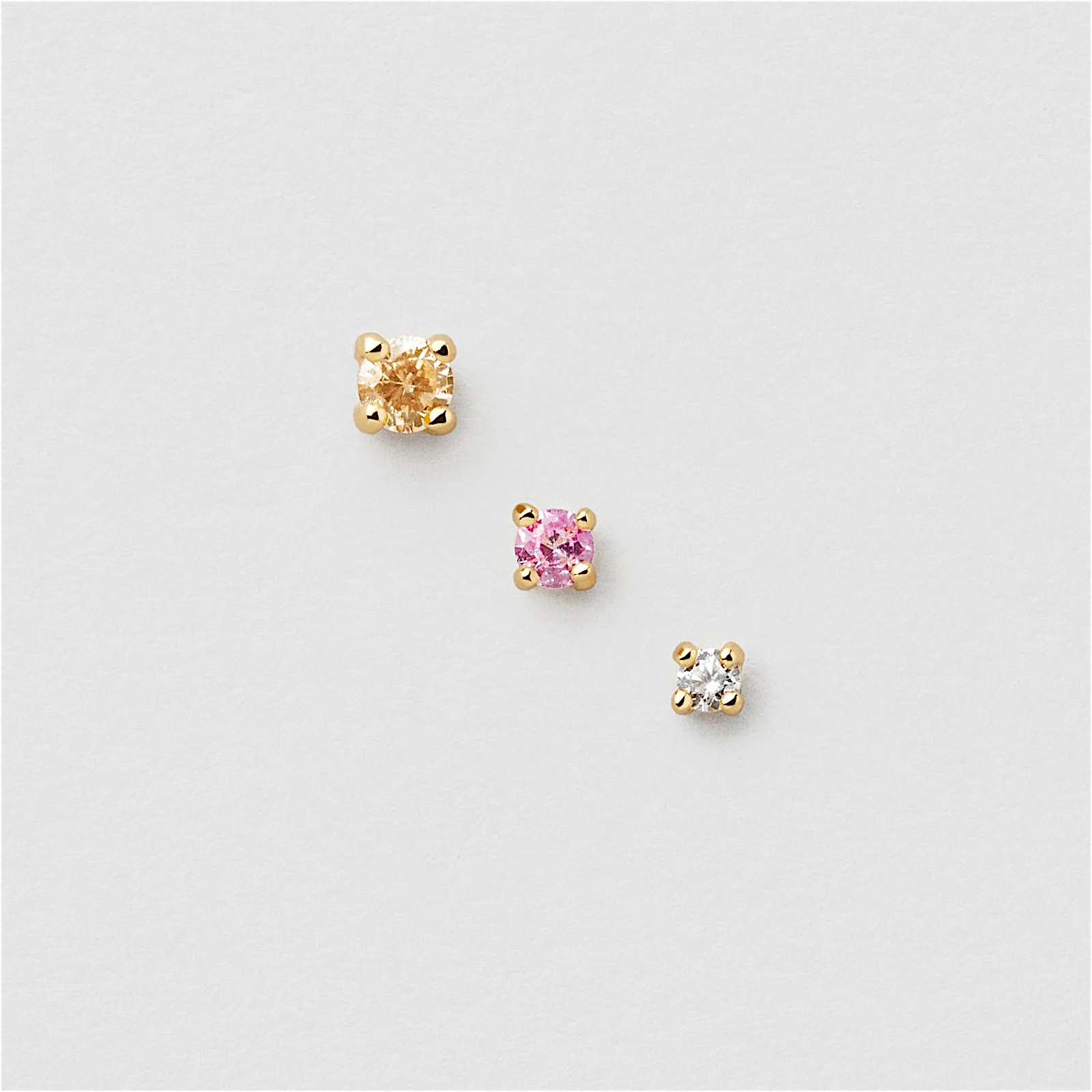 Safira Pastel Single Studs 3-Pack