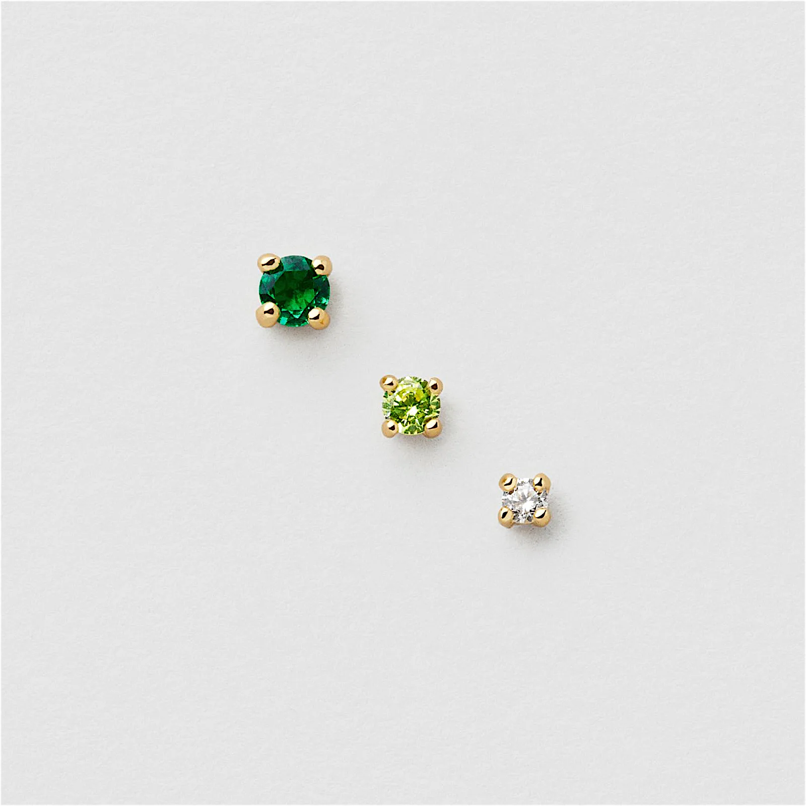 Safira Emerald Single Studs 3-Pack