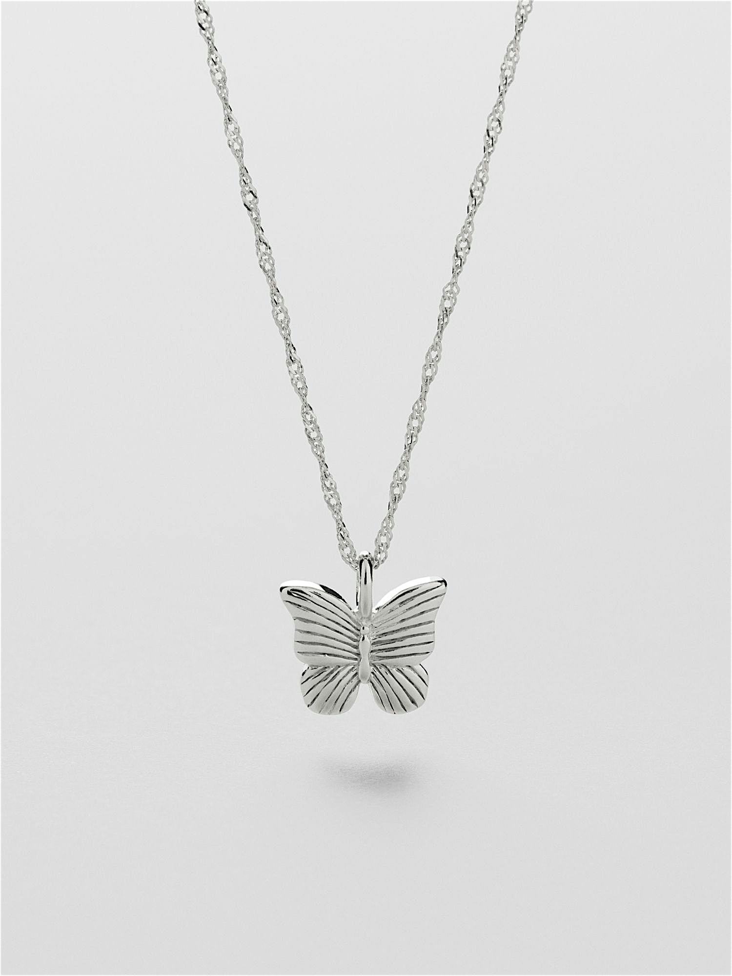 ☆TATIANA☆ Silver 925 Twinkle Butterfly Ribbon Necklace NZ2 URONE Butterfly Necklace for Women 925 Sterling Silver