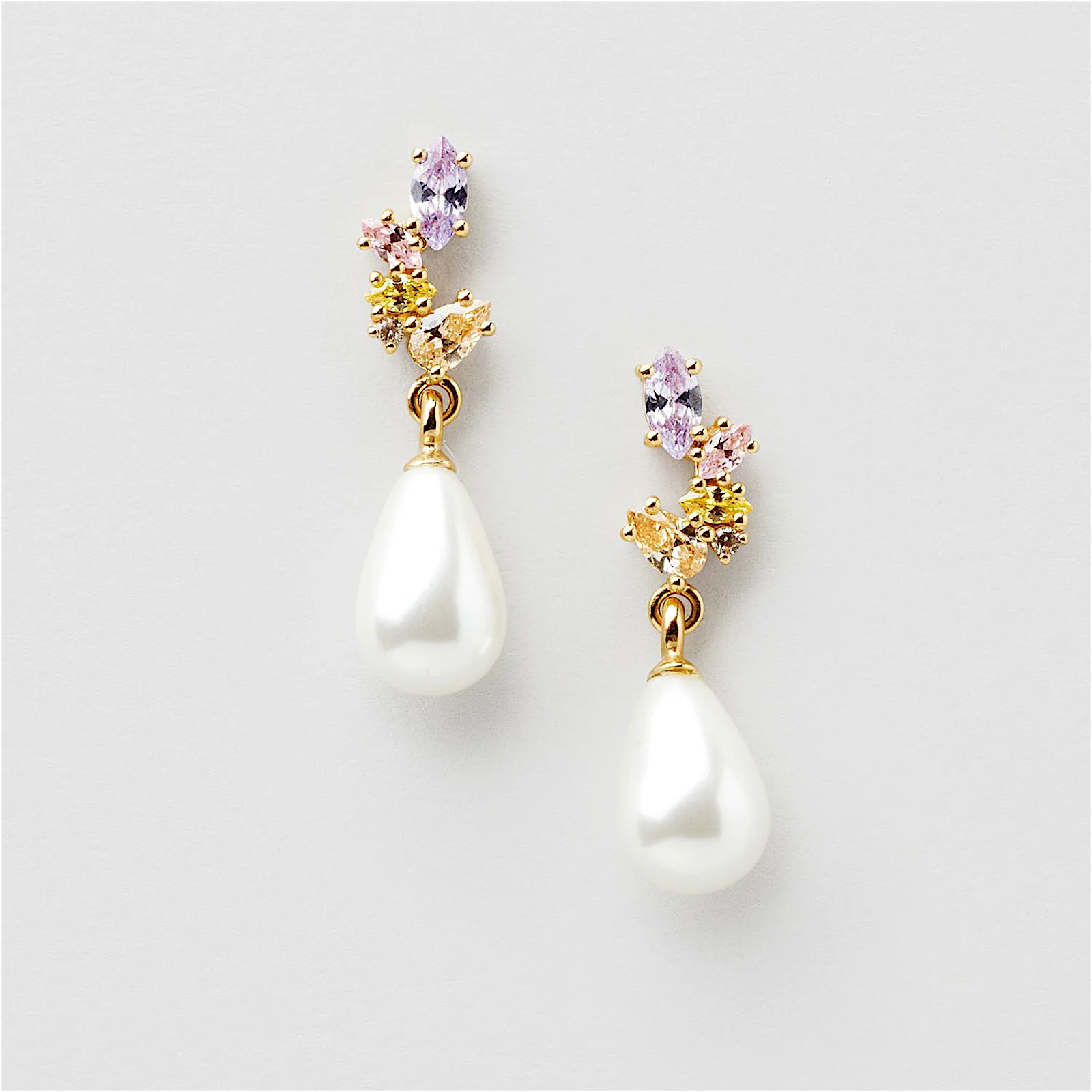 Ariel Pastel Bling Pearl Studs